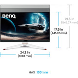 BenQ MOBIUZ EX271U, Gaming-Monitor 68.6 cm (27 Zoll), weiß/schwarz, UltraHD/4K, IPS, AMD-FreeSync-Premium, 165Hz Panel