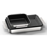 Bosch Home Pro Induction Flex Pfannen-Set HEZ9FF040, 4-teilig edelstahl/schwarz, 1x groß, 1x medium, 2x klein mit Glasdeckel