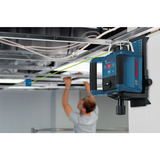 Bosch Professional Rotationslaser GRL 300 HVG Professional, mit Halterung blau/schwarz, grüne Laserlinie, mit Laser-Empfänger LR 1, VARTA Ladegerät + Akkus, in L-BOXX