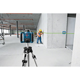 Bosch Professional Rotationslaser GRL 300 HVG Professional, mit Halterung blau/schwarz, grüne Laserlinie, mit Laser-Empfänger LR 1, VARTA Ladegerät + Akkus, in L-BOXX