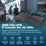 Digitus HDMI Fiber KVM IP Extender Set, KVM-Switch schwarz, 4K/60Hz