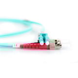 Digitus LWL Patchkabel, Duplex, LC > ST Stecker, Multimode OM3 türkis, 10 Meter