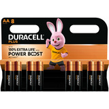 Duracell Plus Alkaline Batterie, Mignon AA LR06 1,5V, Extra Life 8 Stück, AA (LR06)