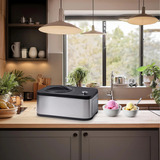 Unold 2-in-1 Eismaschine & Joghurtbereiter EVA edelstahl/schwarz, für 1.500ml Eiscreme, 120 Watt Kompressor
