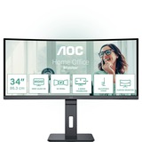 AOC CU34P3CV, LED-Monitor 86 cm (34 Zoll), schwarz, WQHD, VA, Curved, Adaptive-Sync, USB-Hub, 100Hz Panel