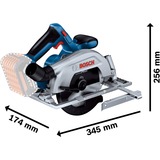 Bosch Professional Akku-Handkreissäge GKS 18V-57-2 Professional blau/schwarz, 2x Li-Ion Akku ProCORE18V 5,5Ah, in L-BOXX
