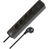 Brennenstuhl Ecolor Steckdosenleiste 4-fach mit 2x USB-C, 1x USB-A schwarz/anthrazit, 1,5 Meter Kabel, mit Sicherheitsschalter