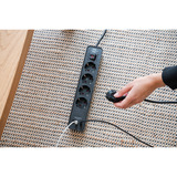 Brennenstuhl Ecolor Steckdosenleiste 4-fach mit 2x USB-C, 1x USB-A schwarz/anthrazit, 1,5 Meter Kabel, mit Sicherheitsschalter