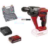 EINHELL Power X-Change Akku-Bohrhammer TE-HD 18 Li, 18Volt rot/schwarz, Li-Ion Akku 4,0 Ah Plus, mit Bohrer-Meißel-Set