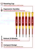 EINHELL Präzisions-Schraubendreher Set VDE, 6-teilig rot/gelb
