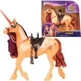 Spin Master Unicorn Academy - Einhorn Cinder, Spielfigur 28 cm groß, mit echter Mähne und Schweif, abnehmbarem Zaumzeug, Sattel und Bürste