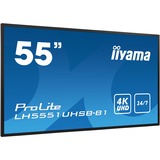 iiyama ProLite LH5551UHSB-B1, Public Display schwarz, UltraHD/4K, IPS, 60 Hz