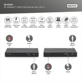 Digitus 4K HDBaseT 2.0 HDMI KVM Extender Set, HDMI Verlängerung schwarz, 150 m