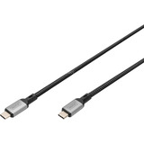 Digitus USB4 Gen 3x2 Kabel, USB-C Stecker > USB-C Stecker, 40Gbit/s schwarz/grau, 1 Meter, PD 3.1, Laden mit 240 Watt