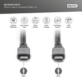 Digitus USB4 Gen 3x2 Kabel, USB-C Stecker > USB-C Stecker, 40Gbit/s schwarz/grau, 1 Meter, PD 3.1, Laden mit 240 Watt