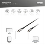 Digitus USB4 Gen 3x2 Kabel, USB-C Stecker > USB-C Stecker, 40Gbit/s schwarz/grau, 1 Meter, PD 3.1, Laden mit 240 Watt