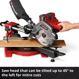 EINHELL Akku-Zug-Kapp-und Gehrungssäge TE-SM 36/8 L Li-Solo, 36Volt (2x18V), Kapp- und Gehrungssäge rot, ohne Akku und Ladegerät