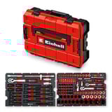 EINHELL E-Case Werkzeugkoffer KFZ, 121-teilig, Werkzeug-Set schwarz/rot, mit Werkzeug-Sortiment für Hobbyschrauber
