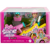 Mattel Barbie Stacie Go-Kart, Puppe mit Hündchen, Zubehör und Stickerbogen