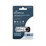 MediaRange Flexi-Drive 64 GB, USB-Stick schwarz/silber, USB-A 2.0