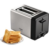 Bosch Home Kompakt-Toaster DesignLine TAT4P420DE edelstahl/schwarz, 970 Watt, für 2 Scheiben Toast