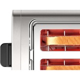 Bosch Home Kompakt-Toaster DesignLine TAT4P420DE edelstahl/schwarz, 970 Watt, für 2 Scheiben Toast