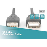 Digitus USB 2.0 Verlängerungskabel, USB-A Stecker > USB-A Buchse schwarz, 1,8 Meter