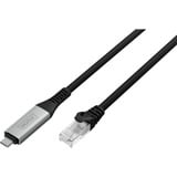 Digitus USB-C 3.2 Gen1 > RJ-45 Ethernet Kabel, 1Gbit/s, Adapter schwarz, 5 Meter, 10/100/1.000Mbit/s
