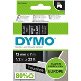 Dymo D1 ORIGINAL Schriftband, weiß auf schwarz, 12mm x 7m S0720610  