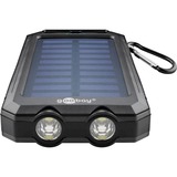 goobay Outdoor Powerbank 8.0 mit Solar schwarz, 8.000 mAh, 2x USB-A