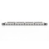 Digitus Modulares High Density Patchpanel, 24-Port, Rack Mount, geschirmt schwarz, 0,5 HE, für Keystone-Module, mit Beschriftungsfeld