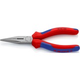 KNIPEX Flachrundzange 25 02 160 , Greifzange gezahnte Griffflächen, Schneiden mit Facetten