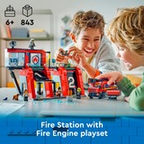 LEGO 60414 City Feuerwehrstation mit Drehleiterfahrzeug, Konstruktionsspielzeug 