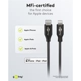 goobay Apple Lightning / USB-C PD-Ladeset 30 Watt, Ladegerät schwarz, 1 Meter Kabel, PD