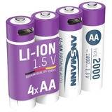 Li-Ion Akku Mignon AA Typ 2.000 (min. 1.800 mAh), 4er-Pack