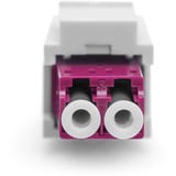 Digitus LWL Kupplung, Duplex, LC > LC Buchse, Multimode OM4 violett, inkl. Keystone-Rahmen