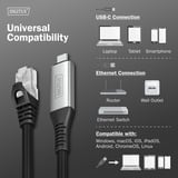 Digitus USB-C 3.2 Gen1 > RJ-45 Ethernet Kabel, 1Gbit/s, Adapter schwarz, 2 Meter, 10/100/1.000Mbit/s