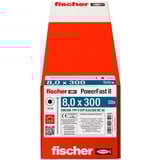 fischer Holzbauschraube PowerFast II 8,0x300 Stufen-Senkkopf TX 50 Stück, Teilgewinde, verzinkt