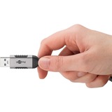 goobay Ethernet-Kabel USB-A 3.2 Gen1 Stecker > RJ-45 Stecker, LAN-Adapter schwarz/silber, 10 Meter