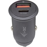 i-tec Car Charger 1x USB-C PD 30 W, 1x USB QC 3.0, Ladegerät schwarz