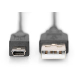 Digitus USB 2.0 Anschlusskabel USB-A (Stecker) > Mini-USB (Stecker) schwarz, 1 Meter