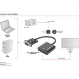 Digitus VGA > HDMI Konverter, Adapter schwarz, 15cm