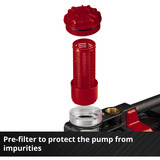 EINHELL Akku-Gartenpumpe AQUINNA 36/38 F LED, 36Volt (2x18V) rot/schwarz, ohne Akku und Ladegerät