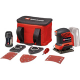 EINHELL Power X-Change Akku-Faust-Schwingschleifer TE-OS 18/113 3X Li-Solo, 18Volt rot/schwarz, ohne Akku und Ladegerät, mit Tasche + Zubehör