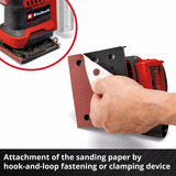 EINHELL Power X-Change Akku-Faust-Schwingschleifer TE-OS 18/113 3X Li-Solo, 18Volt rot/schwarz, ohne Akku und Ladegerät, mit Tasche + Zubehör