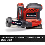 EINHELL Power X-Change Akku-Faust-Schwingschleifer TE-OS 18/113 3X Li-Solo, 18Volt rot/schwarz, ohne Akku und Ladegerät, mit Tasche + Zubehör