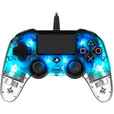 Nacon Wired Illuminated Compact Controller, Gamepad transparent/blau, PlayStation 4, PC