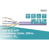 Digitus Professional Cat.6 U/UTP Verlegekabel simplex, Dca violett, 305 Meter Easy Pull Box