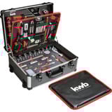 KWB Werkzeugkoffer Grundausstattung, 175-teilig, Werkzeug-Set schwarz/aluminium, Trolley-Aluminiumkoffer