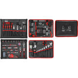 KWB Werkzeugkoffer Grundausstattung, 175-teilig, Werkzeug-Set schwarz/aluminium, Trolley-Aluminiumkoffer